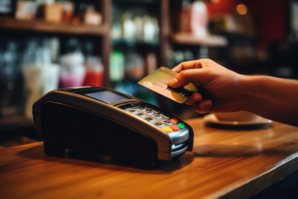 máquina TEF para pago con tarjeta de crédito