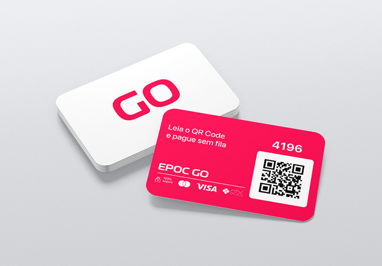 modelo de cartão de comanda, exemplo com QR code e número
