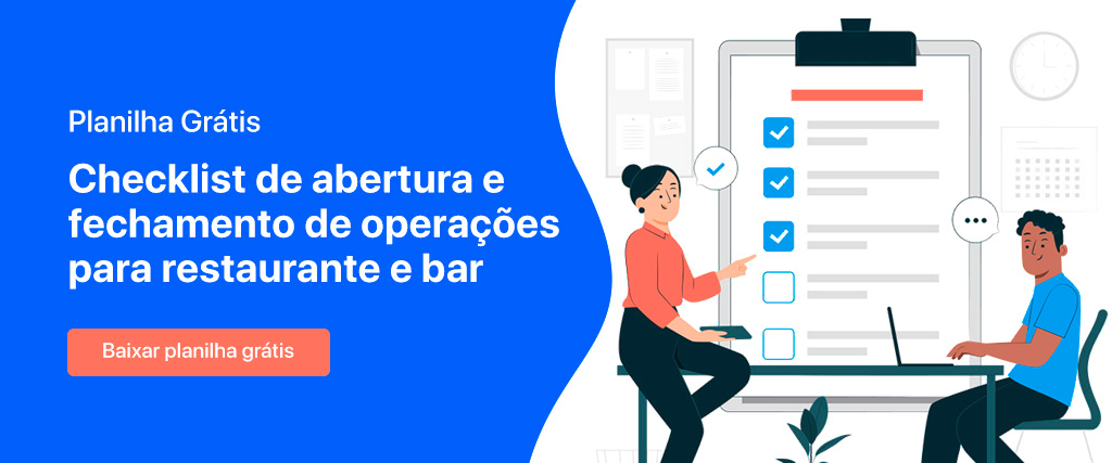 banner para baixar checklist de abertura e fechamento de restaurante e bar grátis