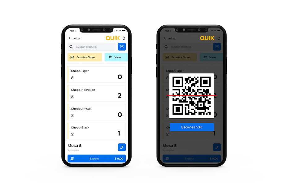 comanda qr code no smartphone