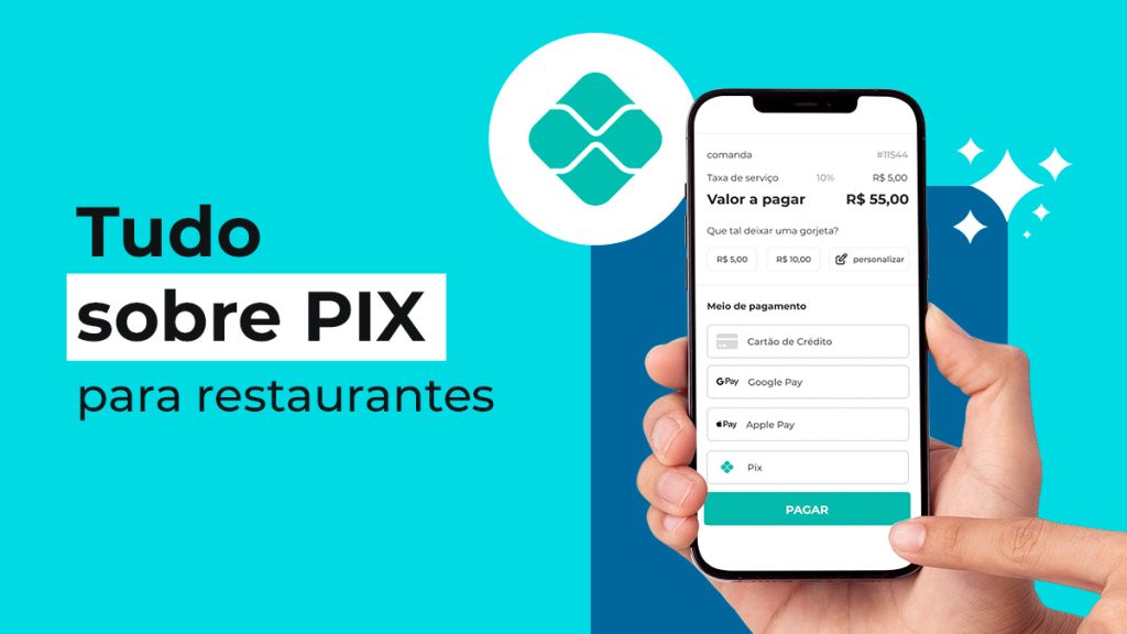 tela de smartphone mostrando comanda para pagamento por Pix, em referência à taxa do Pix para restaurnates
