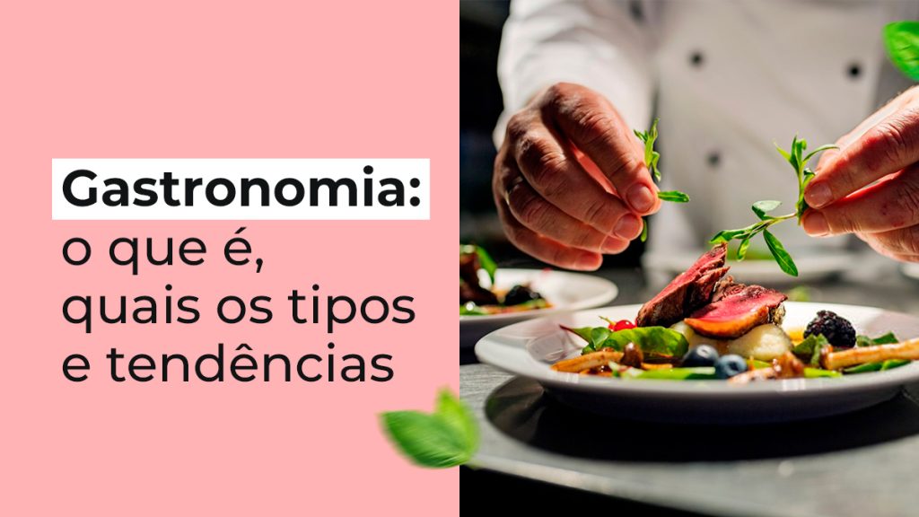 prato de comida sendo finalizado por chef de cozinha, em referência à gastronomia