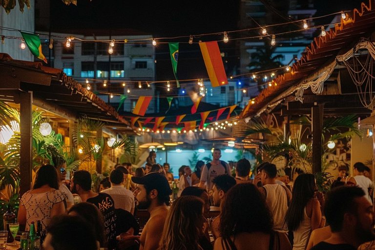 festas juninas em um bar com decoração temática