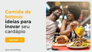 comida de boteco: ideias para inovar no cardápio. casal em bar bebendo e petiscando